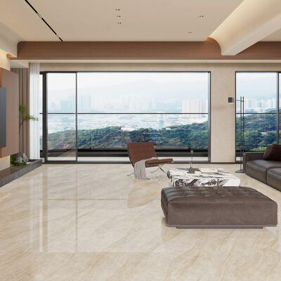 Πλακάκι πορσελάνης σε μοντέρνο στυλ μπεζ μαρμάρου με απορροφητικότητα μικρότερη από 0,2% και αντοχή στον παγετό για περιοχές υψηλής κυκλοφορίας