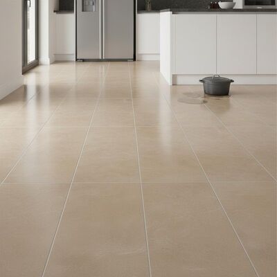 Porcelain tiles for kitchen floors with rectified edges, developed for building decoration, providing performance and an attractive look