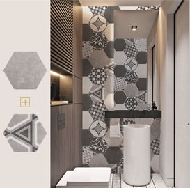 Γραπτό Hexagon κεραμικό κεραμίδι λουτρών 200x230mm