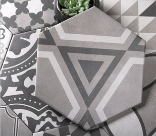 Hexagon άσπρη και μαύρη μεταλλίνη κεραμιδιών πορσελάνης 8 